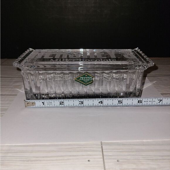 Hershey's Candy Bar Dish w/Lid Godinger Dublin Clear Lead Crystal - Picture 9 of 10